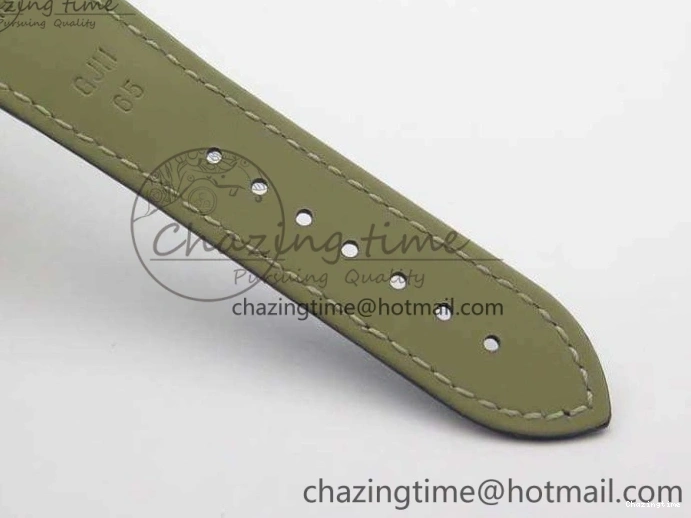 0128 QuickDry De Ville Chronograph RG OMF 1:1 Best Edition Blue Dial On Blue Leather Strap A 8107